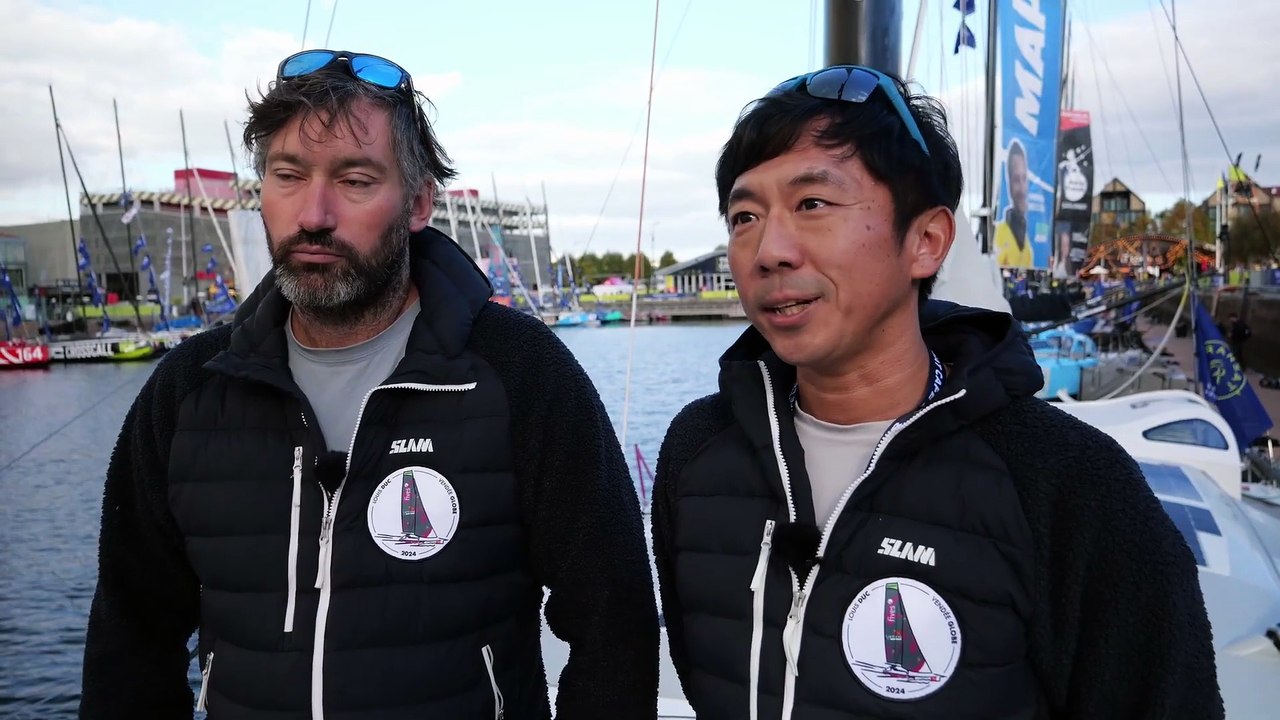 TRANSAT CAFÉ L'OR Le Havre Normandie 2025 -  Interview avec Louis Duc & Masa Suzuki  IMOCA Fives Group - Lantana Environnement