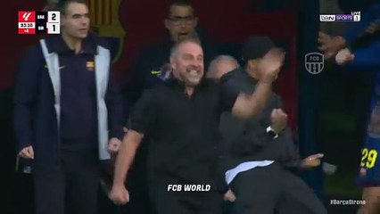 Hansi Flick Celebrates Barcelona's Winning Goal with Controversial Gesture ⚽
