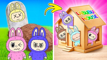 Tiny Labubu Needs Help! 😭✨ Incredibox Labubu Built a DIY Cardboard Home!