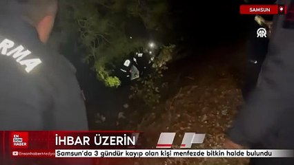 Samsun'da 3 gündür kayıp olan kişi menfezde bitkin halde bulundu