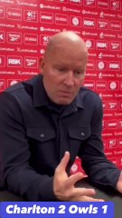 Sheffield Wednesday manager Henrik Pedersen reflects on defeat at Charlton Athletic
