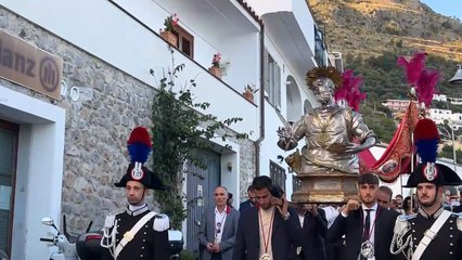 Praiano (SA) - La processione con la statua di San Luca evangelista (18.10.25)