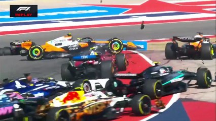 Fórmula 1: la accidentada largada de la carrera Sprint del GP de Estados Unidos