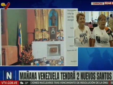 Caracas | Devotos desde el Santuario de la Candelaria agradecen canonización de nuestros Santos