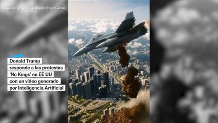 Trump responde a los manifestantes con un vídeo generado por IA donde les lanza excrementos