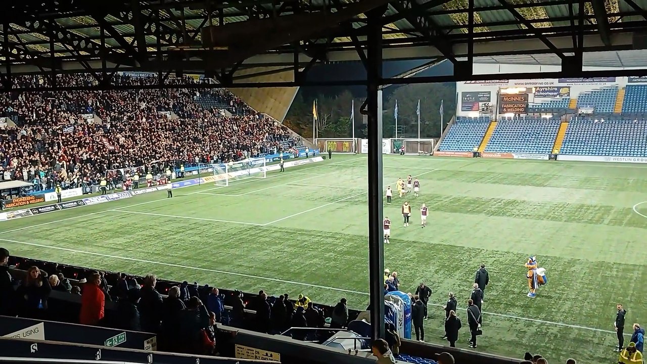 Hearts fans celebrate Claudio Braga