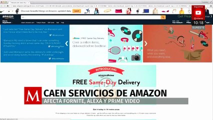 Caen servicios de Amazon: reportan fallas globales en web y apps