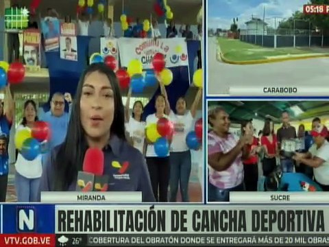 Miranda | Entregan rehabilitada cancha deportiva de la E.B.N. Alberto Smith en la parroquia Ocumare