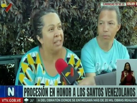 Feligreses acompañaron a nuestros Santos venezolanos durante procesión en Caracas