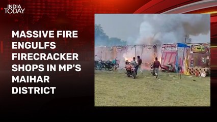 Video: Major fire at firecrackers shop in Madhya Pradesh's Maihar district