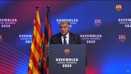 LAPORTA, DISCURSO COMPLETO en la ASAMBLEA del FC BARCELONA: “Hemos devuelto al BARÇA donde se merece”