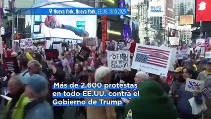 Multitudes se reúnen en ciudades de EE.UU. en las protestas 'No Kings' contra Trump