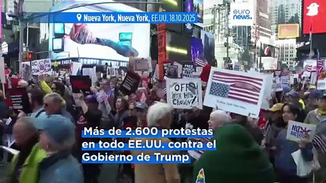 Multitudes se reúnen en ciudades de EE.UU. en las protestas 'No Kings' contra Trump