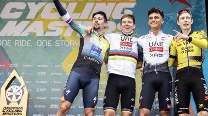 Cyclisme - Andorra Cycling Masters 2025 - Primoz Roglic s'impose devant Tadej Pogacar, Jonas Vingegaard et Isaac Del Toro