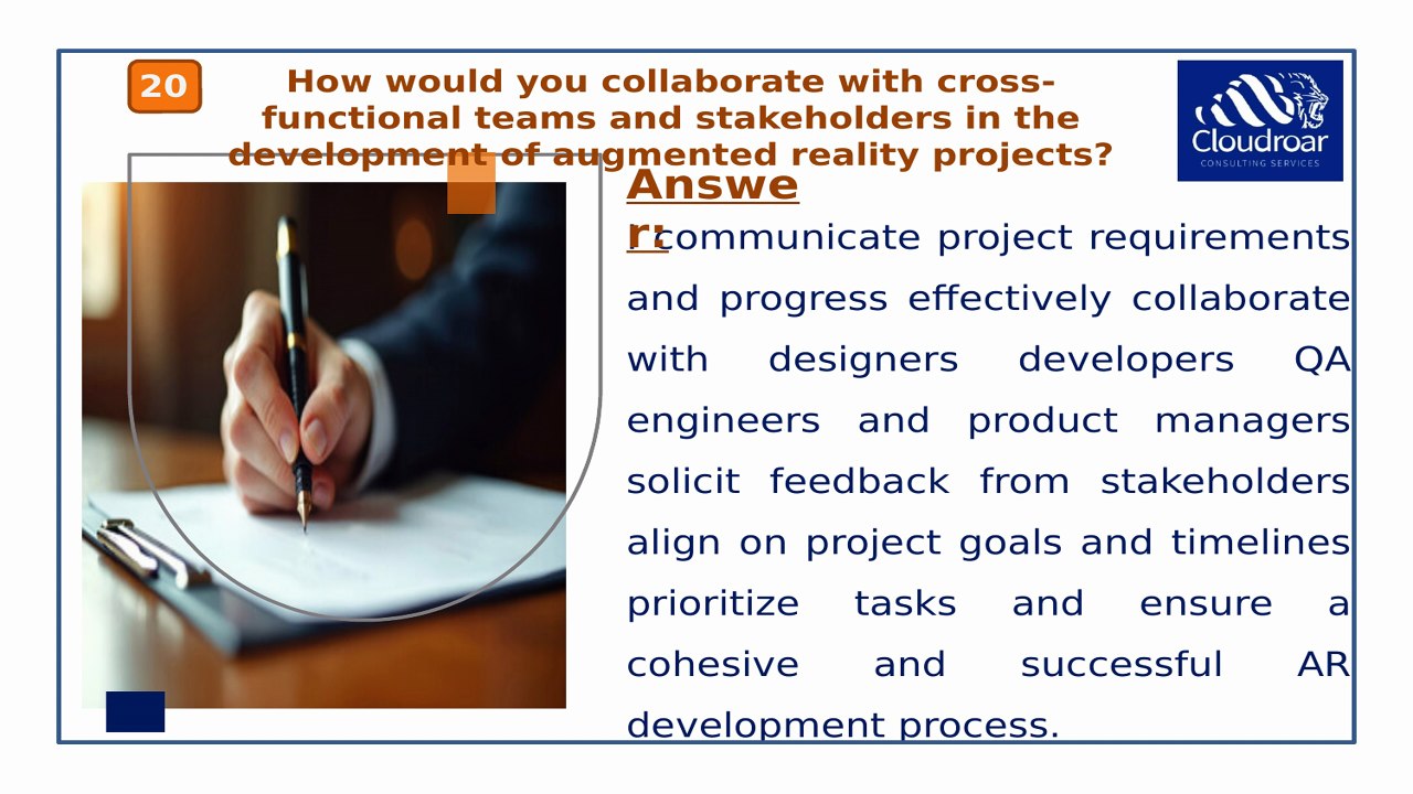 Top 10 Augmented Reality Engineer Interview Questions and Answers For 2025 | Part 1