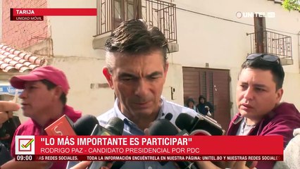 Rodrigo Paz acompaña a su padre a votar y dice que esperará resultados en La Paz junto a Edmand Lara