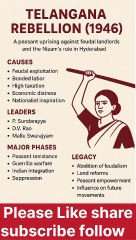 Telangana Rebellion Explained | 1946 Peasant Uprising in Hyderabad State