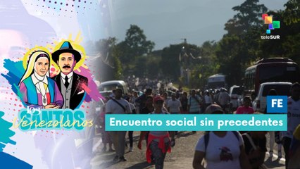 Venezolanos realizan caminata en honor a los nuevos santos