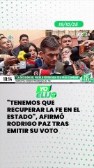 Candidato presidencial Rodrigo Paz emitió su voto