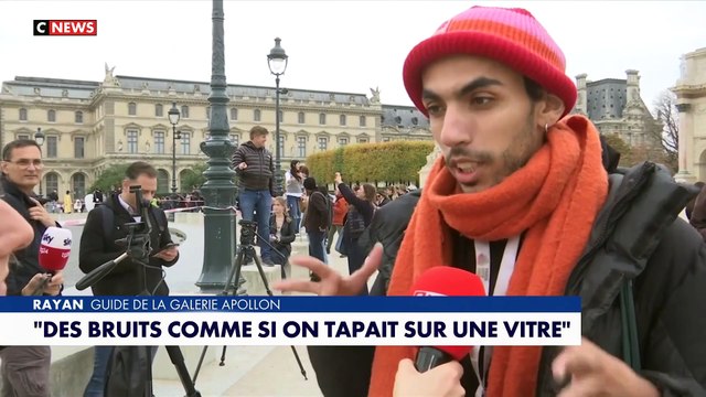 Cambriolage au Louvre : L'un des guides du musée, qui était présent au moment du cambriolage, raconte ce qui s'est passé ce matin alors qu'il a entendu des coups sur les vitres : On n'est pas en sécurité