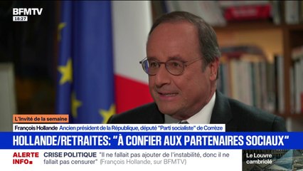 Réforme des retraites: pour François Hollande, ancien président de la République, le Parti socialiste "fixe le jeu"