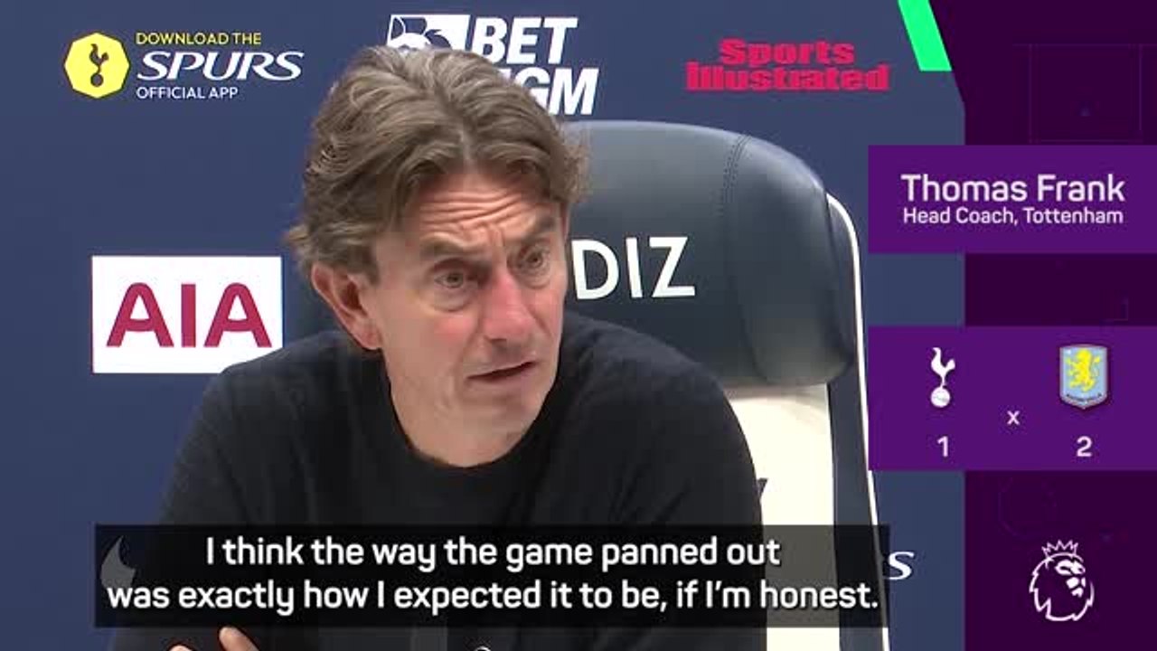 Frank frustrated with Spurs defeat despite 'dominating' Villa