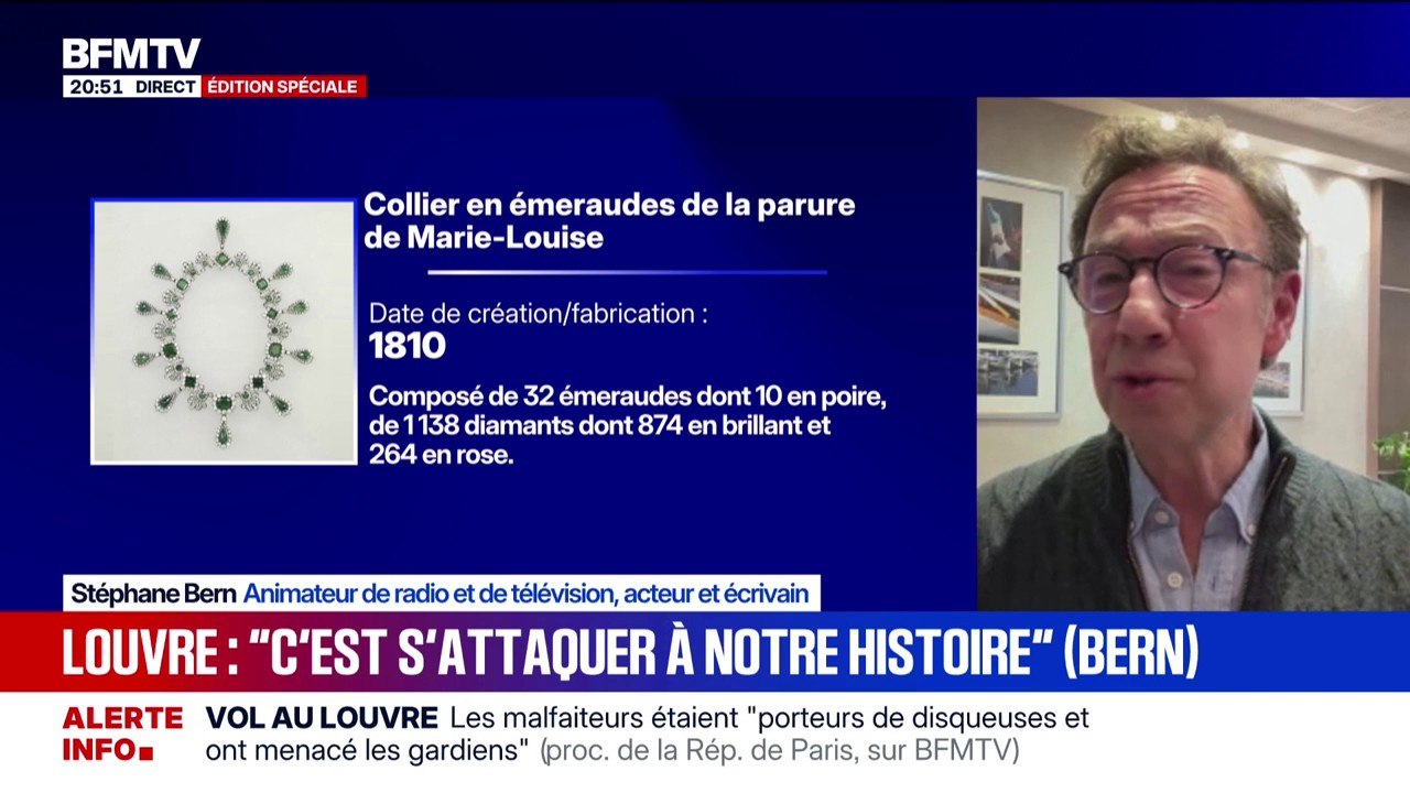 Cambriolage au Louvre: pour Stéphane Bern, écrivain, "s'attaquer au Louvre, c'est s'attaquer à notre histoire"