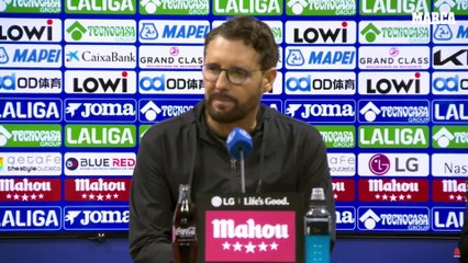 Bordalás: "Vinicius no tiene que venir a decirme que muy bien por el cambio"