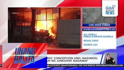 Junk shop sa Brgy. Concepcion Uno, nasunog; bahay ng may-ari ng junkshop, nadamay | Unang Balita