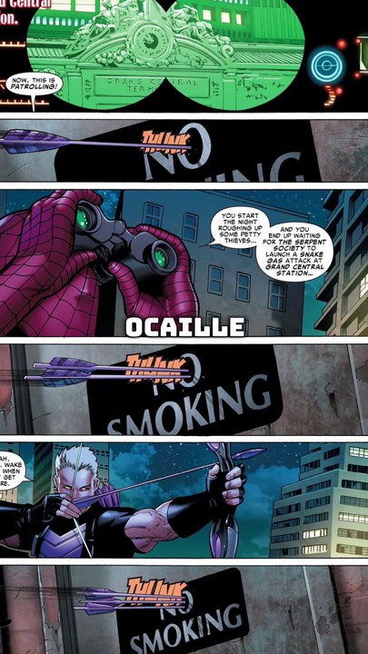 Hawkeye et Spiderman travaille ensemble