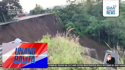 DPWH – Bukidnon-Davao City Road, pansamantalang sarado matapos gumuho ang bahagi nito | Unang Balita