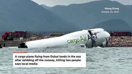 2 dead as Emirates SkyCargo plane operated by ACT Airlines skids off Hong Kong runway