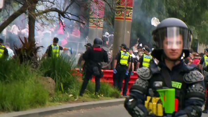 Two police officers recovering after Melbourne’s protests