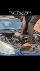 Bro lifted an engine with his bare hands 💀