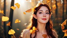 The Ultimate Beauty Collection "Beautiful fairy girl standing in the autumn forest"