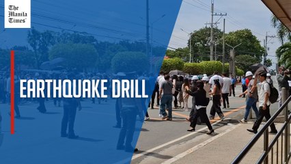 Senate holds earthquake drill