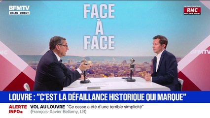 Cambriolage au Louvre: "La France n'est plus capable de protéger ce qu'elle a de plus précieux", déclare François-Xavier Bellamy (LR)