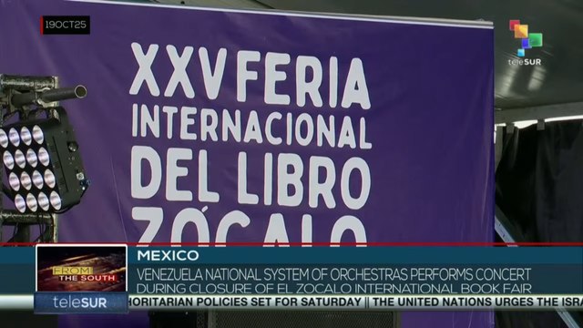 Mexico: Venezuela National System of Orchestras performs concert during closure of El Zocalo International Book Fair