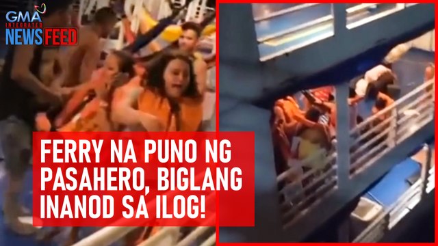 Ferry na puno ng pasahero, biglang inanod sa ilog! | GMA Integrated Newsfeed