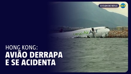 Avião derrapa na pista em Hong Kong e mata duas pessoas