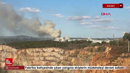 Kocaeli'nde fabrika bahçesinde yangın çıktı