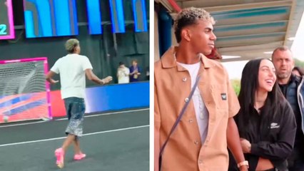 Lamine Yamal anota gol en la Kings League, y llega acompañado por Nicki Nicole