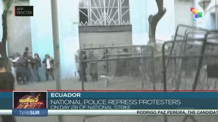 Ecuador, national police repress protesters on day 28 of National Strike