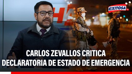 Carlos Zevallos critica declaratoria de estado de emergencia: "Se implementan políticas que han fracasado"