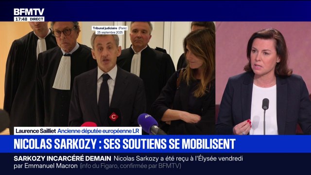 Rassemblement en soutien à Nicolas Sarkozy: C'est l'occasion […] de le soutenir et de lui apporter de l'affection , affirme Laurence Saillet, ancienne députée européenne LR
