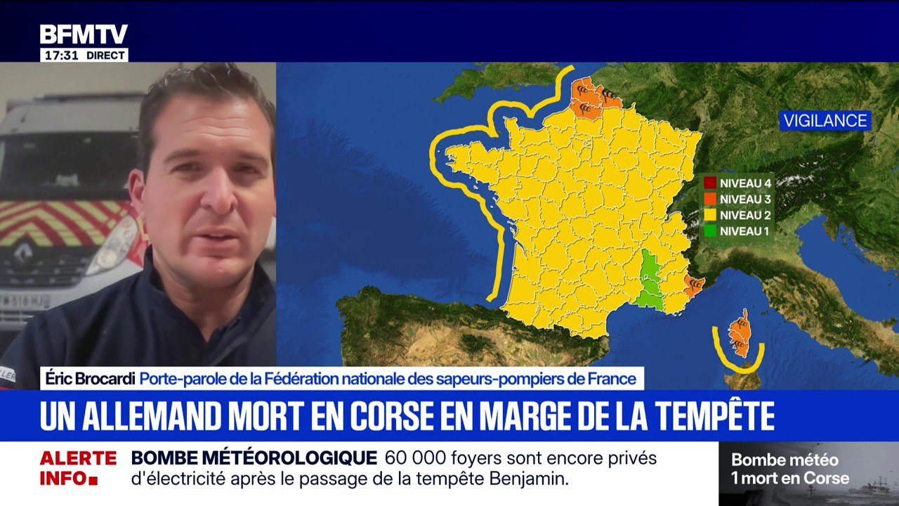Tempête Benjamin: Éric Brocardi, porte-parole de la Fédération nationale des sapeurs-pompiers de France, estime qu’il y a un “manque de traduction dans nos messages de prévention” en Europe