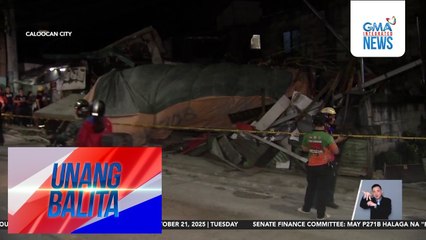 Bahay at poste ng ilaw, nabangga ng bumulusok na truck na may kargang semento | Unang Balita