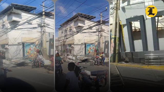 Fuertes lluvias provocan daños en sucursal del Banco de Reservas en Salcedo