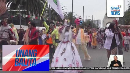Libo-libong nakabihis na zombie, hatid ay takot-saya sa taunang zombie walk | Unang Balita