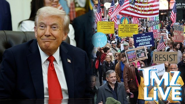 Donald Trump Posts A.I. Video Of Fighter Jet Dropping Poop On 'No Kings' Protestors | TMZ Live